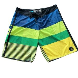 Billabong Platinum Recycled Series‎ Board Short Swim Skate Blue Green size 36